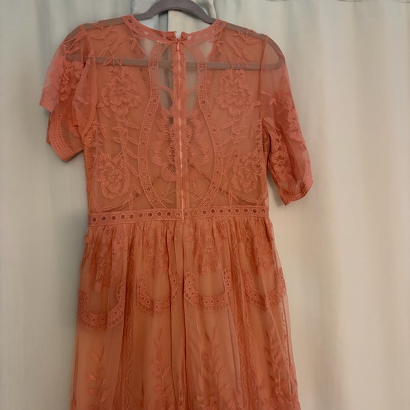 3 for $25! Elegant Peach Maxi Embroidered Boho Dress, size L - Picture 6 of 6
